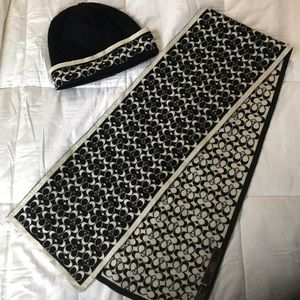 COACH merino wool hat and neck scarf
